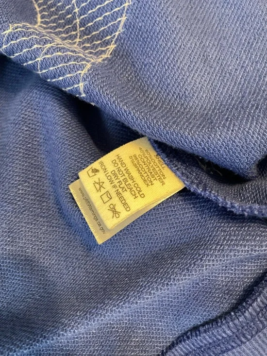 Fantastic Fawn Blue Sweatshirt w/Red and White Sequin Waves, Size L - Picture 5 of 8